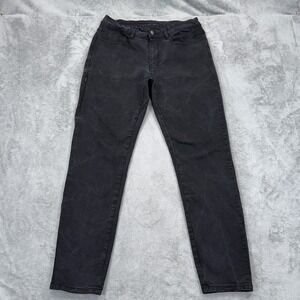 BYLT Everyday Pants Tech Denim Mens 30x29 Faded Black Tapered Stretch Zip Pocket